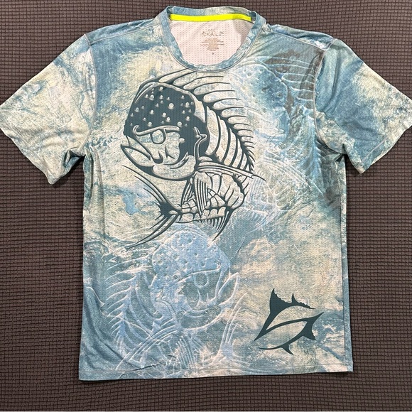 Loca Skailz Other - Loco Skailz Fishing Shirt Mens Medium Blue Performance Graphic Tee